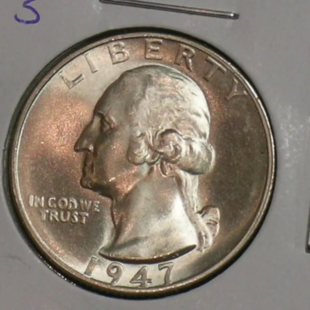 1947-S GEM Brilliant Uncirculated High Grade Washington Quarter - (AE7-77)- Silver Coin